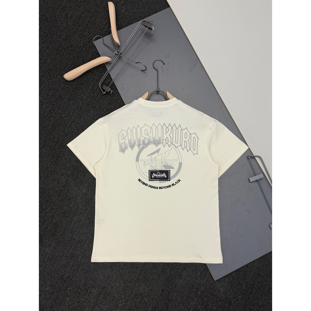 Áo thun Evisu/Áo phông Evisu in hình ngắn tay nam nữ, áo mặc ngoài, phong cách đường phố, in chữ, SH
