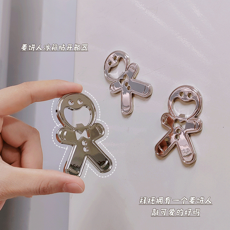 Preferred#Creative Gingerbread Man Bottle Opener Doll Refrigerator Magnet Bottle Opener Full Moon We