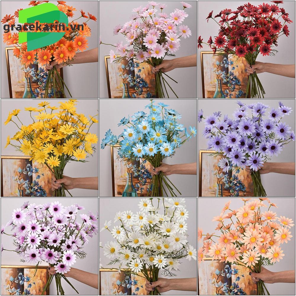 [GRCEKRIN-VN]Bouquet Fake Flowers Home Daisy Flowers Plastic Shop Decor Silk Xmas Home Coffee