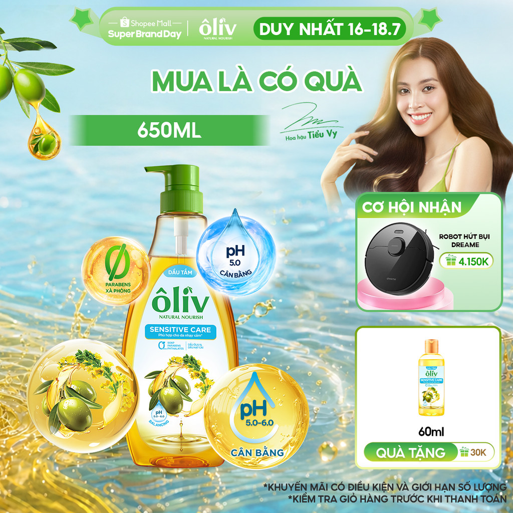 [MỚI] Dầu Tắm Ôliv Cho Da Nhạy Cảm 650ML