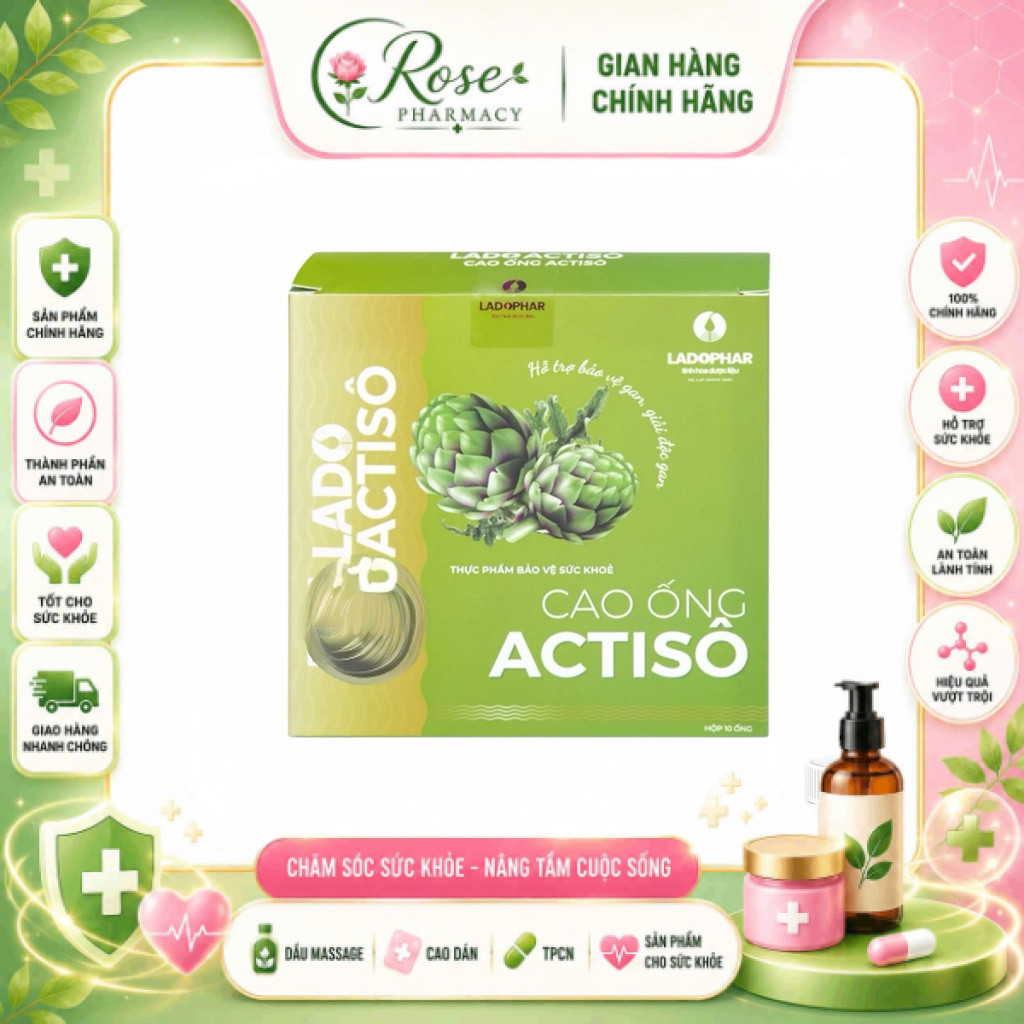 Ladophar Lado Actiso Cao Ống Actiso hộp 10 ống – TIỆN UỐNG, THANH MÁT