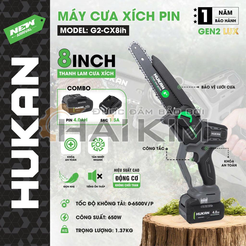 Thân máy cưa xích pin 8inch (GEN2 LUX)G2-CX8ih Hukan