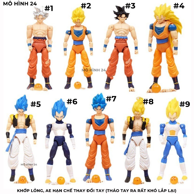 [CÓ SẴN] [CÓ KHỚP]  mô hình son goku gogeta goku blue vegeta goku vô cực ui có khớp cử động được giá