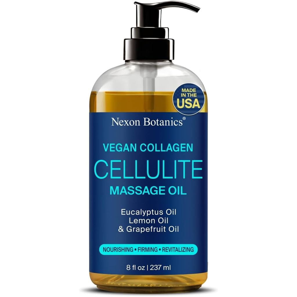 Dầu massage chống Cellulite trị liệu massage 8 fl oz - Làm mới và thư giãn - Dầu tự nhiên với Collag