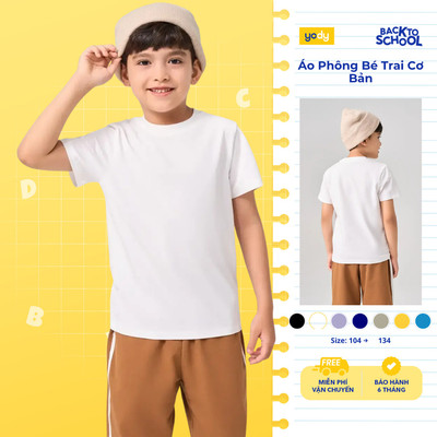 Áo Phông Trẻ Em Yody Basic thoáng mát mềm mại KCTS26S007