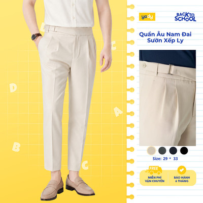 [BST MỚI] Quần Âu Nam Business Dáng baggy, Sườn Đai Kim Loại Sang Trọng TRA - MOTR25S021