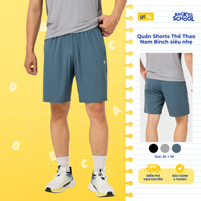 Quần short thể thao nam YODY chất gió nhẹ mát, ngang gối, lưng chun thoải mái MAJT26S003