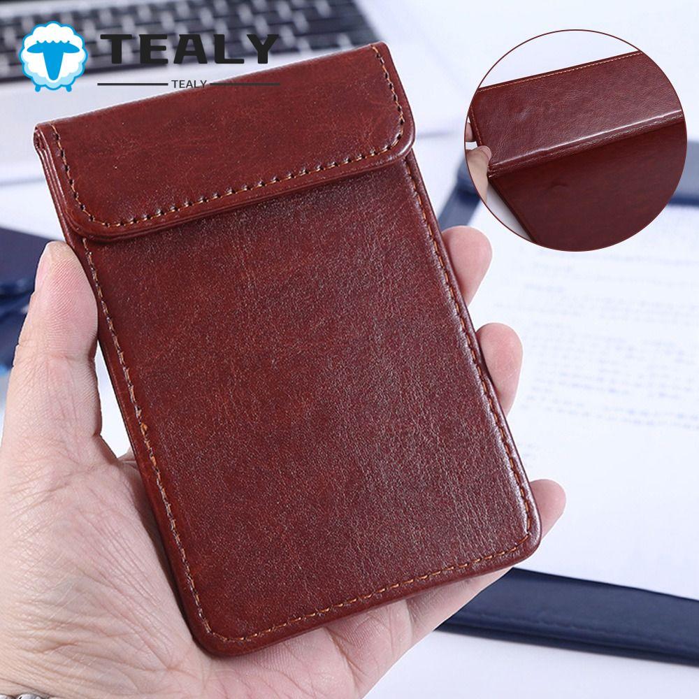 TEALYMY Bill Book, Thư mục hóa đơn tiền mặt bằng da PU Snap từ tính, Thời trang chống thấm nước Bill