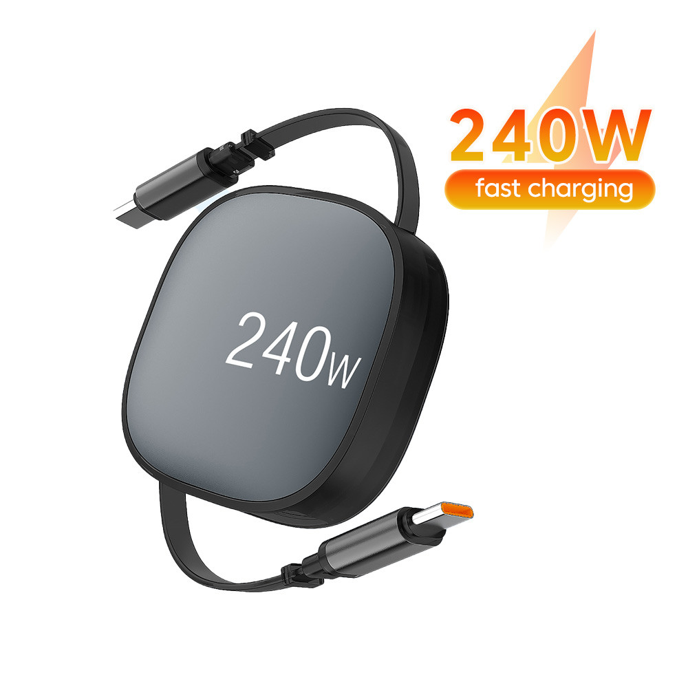 Cáp có thể thu vào Elough 240W Type C sang Type C Sạc nhanh Điện thoại di động Dây cáp dữ liệu USB C