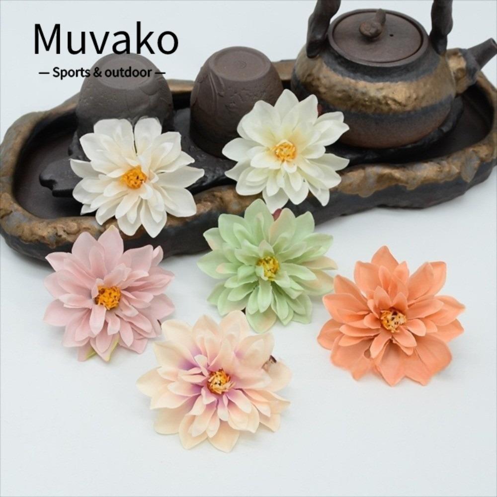 MUVAKO 10 Chiếc Hoa Nhân Tạo, Hoa Giả Satin Dahlia Lụa Hoa Cúc Dahlia Dahlia, Phối Màu DIY Vòng Bó P