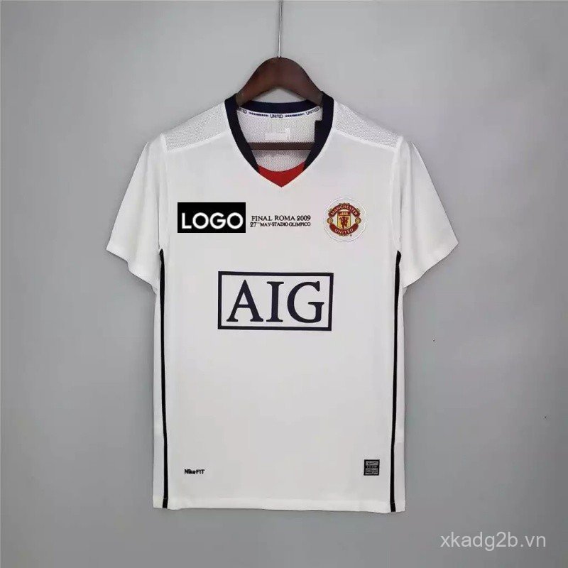 2008 / 09 Retro Edition MAN Sân khách Áo bóng đá Áo sơ mi RONALDO ROONEY Áo sơ mi tùy chỉnh