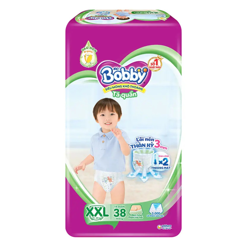 Tã quần Bobby chống hăm size XXL 38 miếng  - 51159
