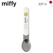 Kutsuwa Miffy Kids Lunch Fork and Spoon Set - Miffy and Flowers Series, Made in Japan