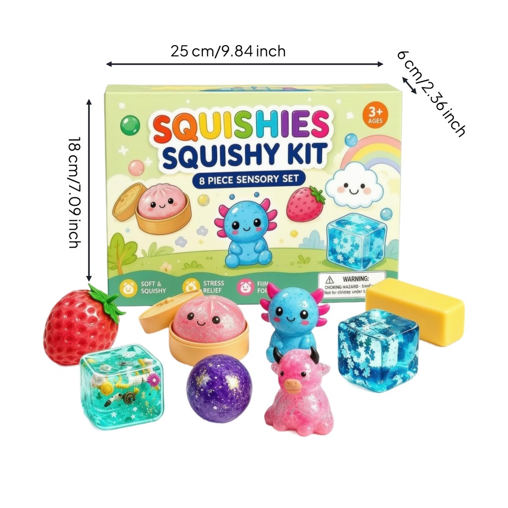 Squishy Fidget Toy Kit Tactile Squishy Đồ chơi giác quan Làm dịu linh hoạt cho trẻ em, lớp học, bàn 
