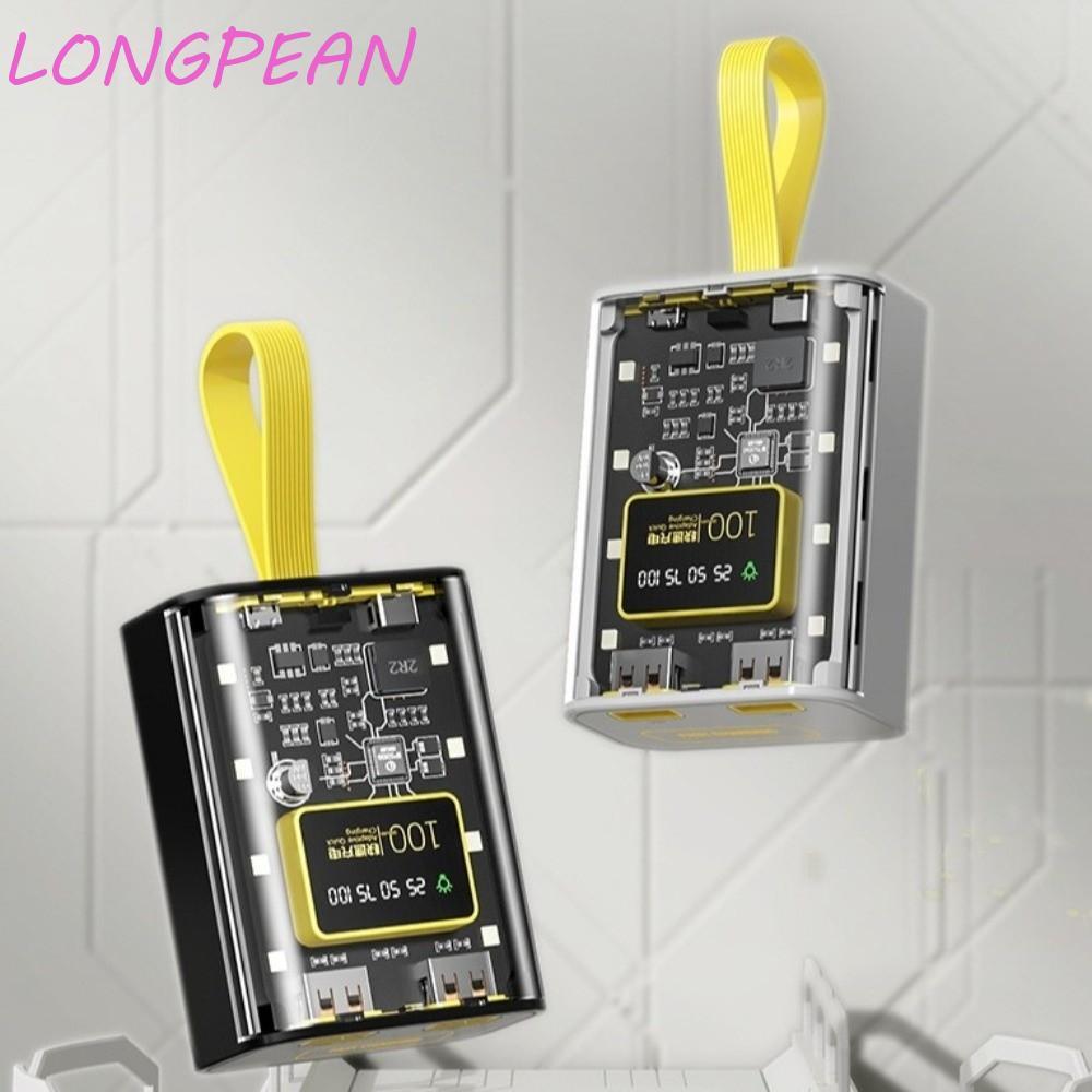 Ốp điện dự phòng LONGPEAN, Đầu ra USB đôi 3 * 18650 DIY Power Bank Case, Cổng kép Vỏ trong suốt Màn 