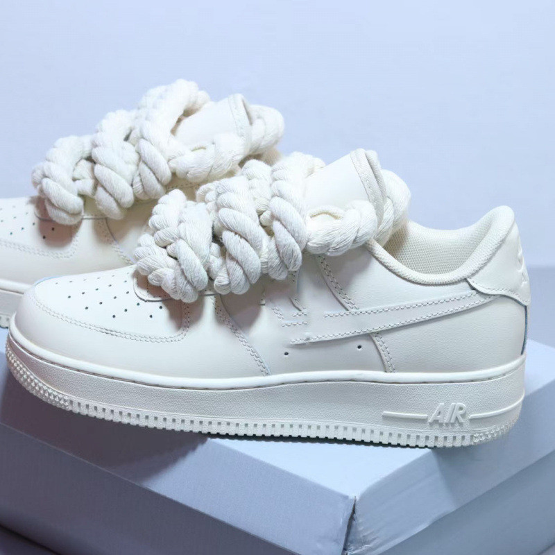 Air Force1 '07Low Dày Dây Giày Air Force One Fly Low-Top Giải Trí Thể Thao Chạy Bộ Nam Nữ Giày