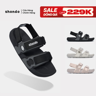 Giày Sandal Nam Nữ Shondo Platy 7 Quai Ngang Khoen Gài Đế Phylon 3.5cm Nhiều Màu