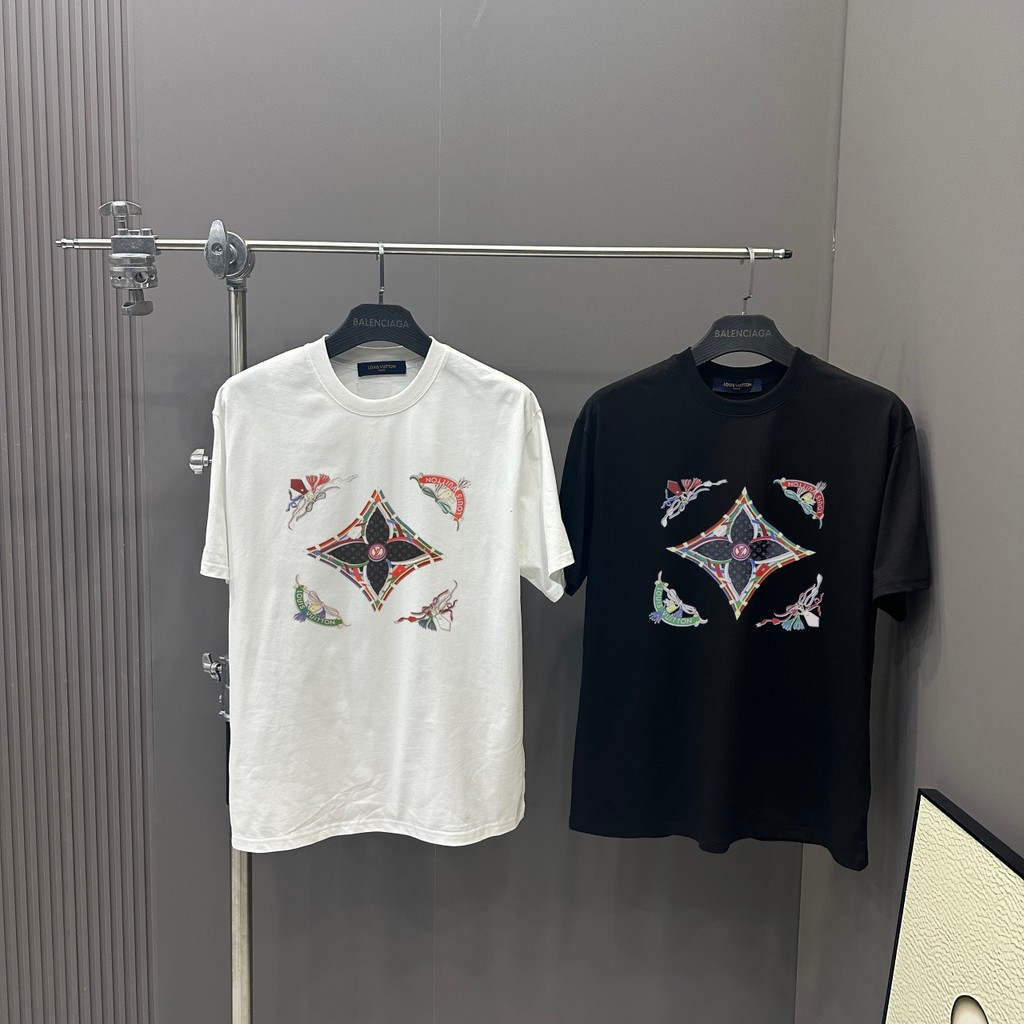 Louis Vuitton / LV Louis Vuitton 2026 Đầu Xuân Phong Cách Mới Áo Thun Ngắn Tay Nam Nữ Cặp Đôi Raglan