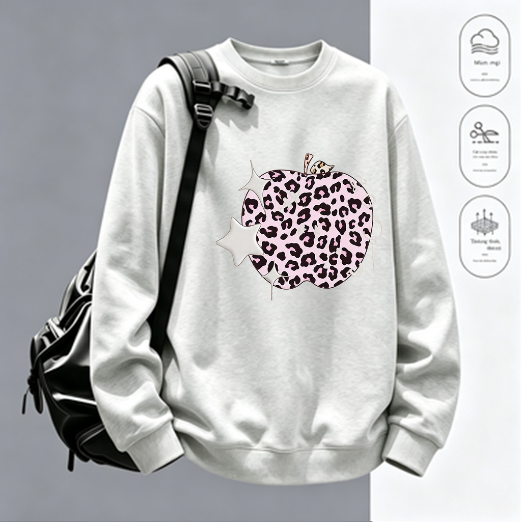 COD✅ (Hồ Chí Minh)RTOML áo dài tay nữ form rộng pattern vietnam korean Báo đốm sao táo
