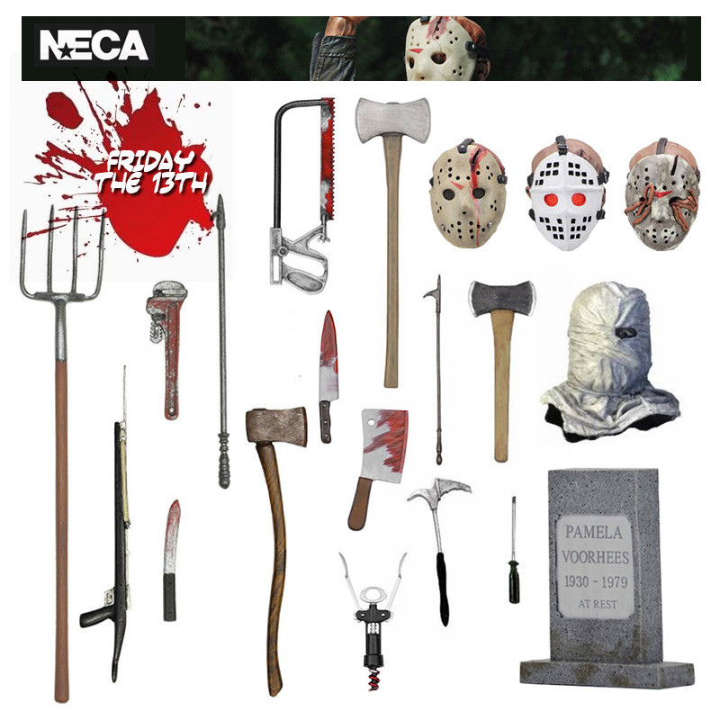 NECA Hàng Số Lượng Lớn Chính Hãng Thứ Sáu Đen Jason 20cm Hình Búp Bê Mẫu 1: 12 Phụ Kiện Phần Đầu Khắ
