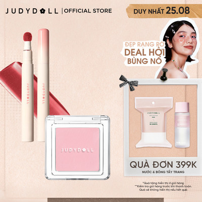 [COMBO 2] Combo Son Đầu Bông 2.6ml & Phấn Má Hồng Đơn 2g JUDYDOLL Dễ Sử Dụng Mịn Màng Bền Màu