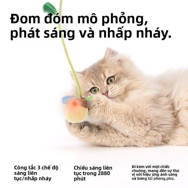 Đồ chơi mèo thông minh Fuwan cần câu phát sáng phát âm thanh, bền bỉ chống cắn