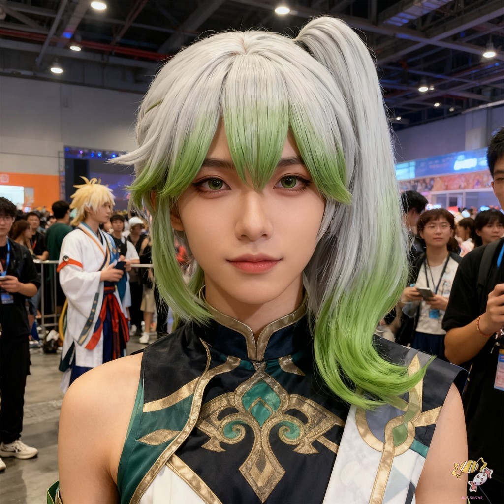 Nahida Cosplay Tóc Giả Với Silicon Da Đầu Sợi Nhiệt Độ Cao Cho Nahida Cos Tóc Giả Xanh Anime Nhân Vậ