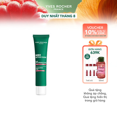 Kem dưỡng kiềm dầu, giảm mụn và mụn đầu đen Yves Rocher Sebo Active Clear 40ml