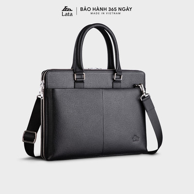 Cặp Công Sở da bò Lata (Thời trang nam basic đựng laptop 14 inch - Cặp da thật CADA09)