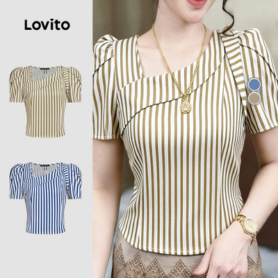 Áo kiểu nữ Lovito xuân hè bất đối xứng phong cách thường ngày LK2ED404