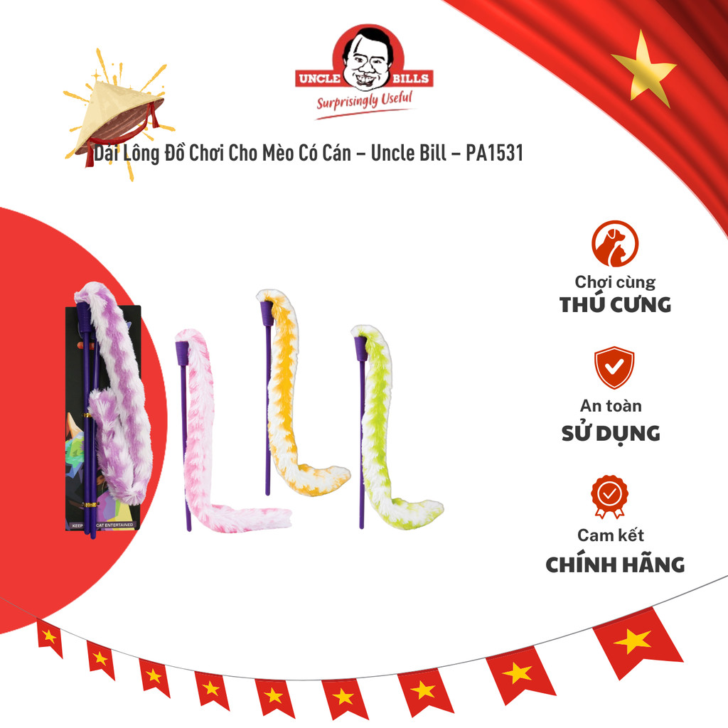 Dải Lông Đồ Chơi Cho Mèo Có Cán – Uncle Bill – PA1531