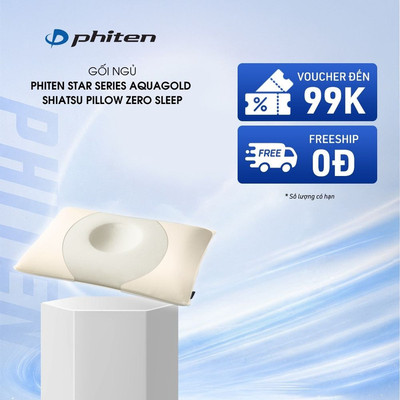 Gối Ngủ Phiten Star Series Aquagold Shiatsu Pillow Zero Feeling 85mm