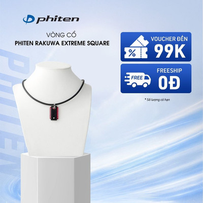 Vòng Cổ Phiten Rakuwa Necklace Extreme Square Hỗ Trợ Vận Động Thể Thao Giúp Cân Bằng Cơ Thể