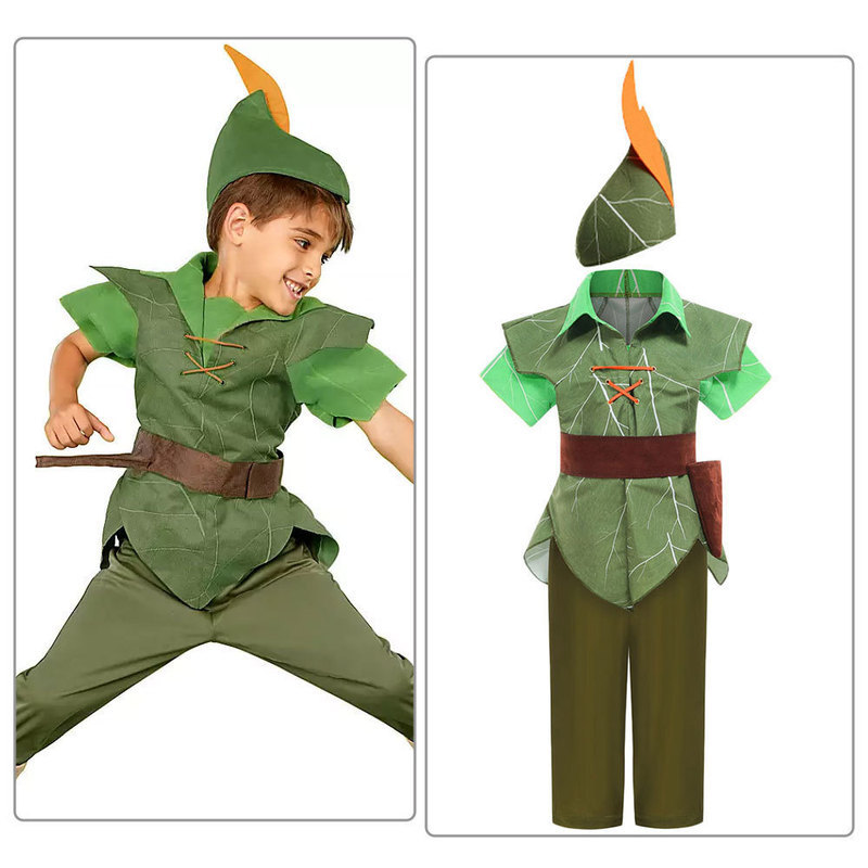 Green Elf Peter Pan Peter Pan Hiệu Suất Trang Phục Peter Pan Giáng Sinh Trẻ Em Đảng Bé Trai Trang Ph
