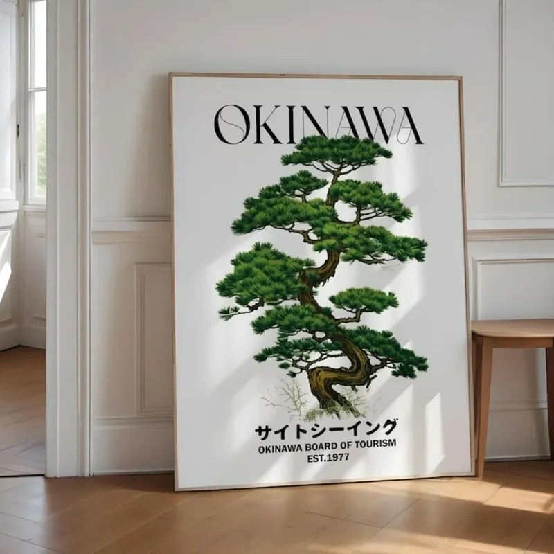 In nghệ thuật Okinawa, In hình Nhật Bản, Du lịch Ryukyu, Poster Okinawa Nhật Bản, Poster Cape Hedo, 