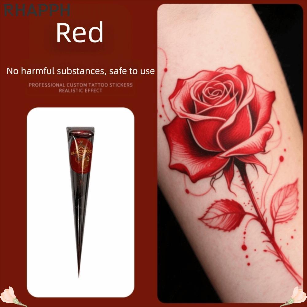 RHAPPH Henna Tattoo Cream, Màu nâu đen Bán vĩnh viễn Henna Paste Cone, Kem xăm tạm thời Dễ sử dụng M