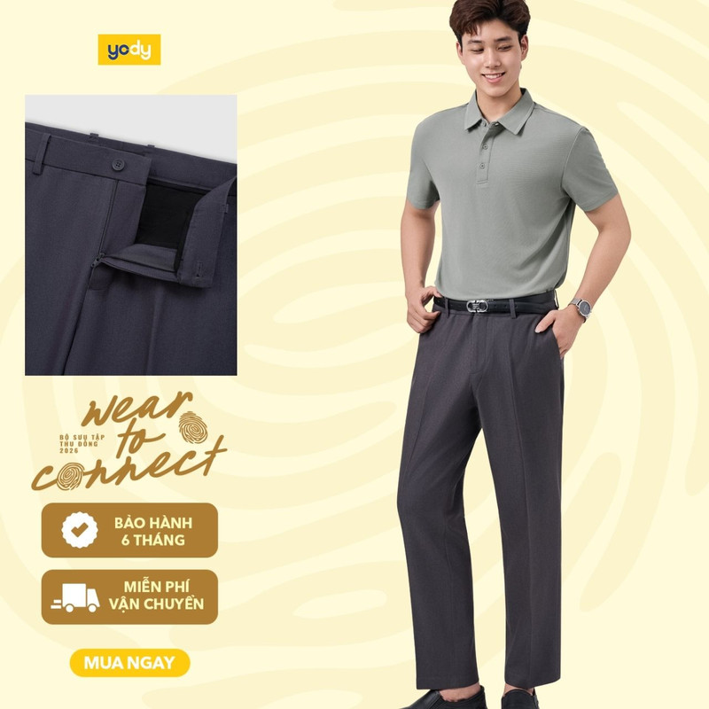 [BST EASY OFFICE] Quần Âu Nam Cạp Chun Siêu Phẳng MOTR26A003