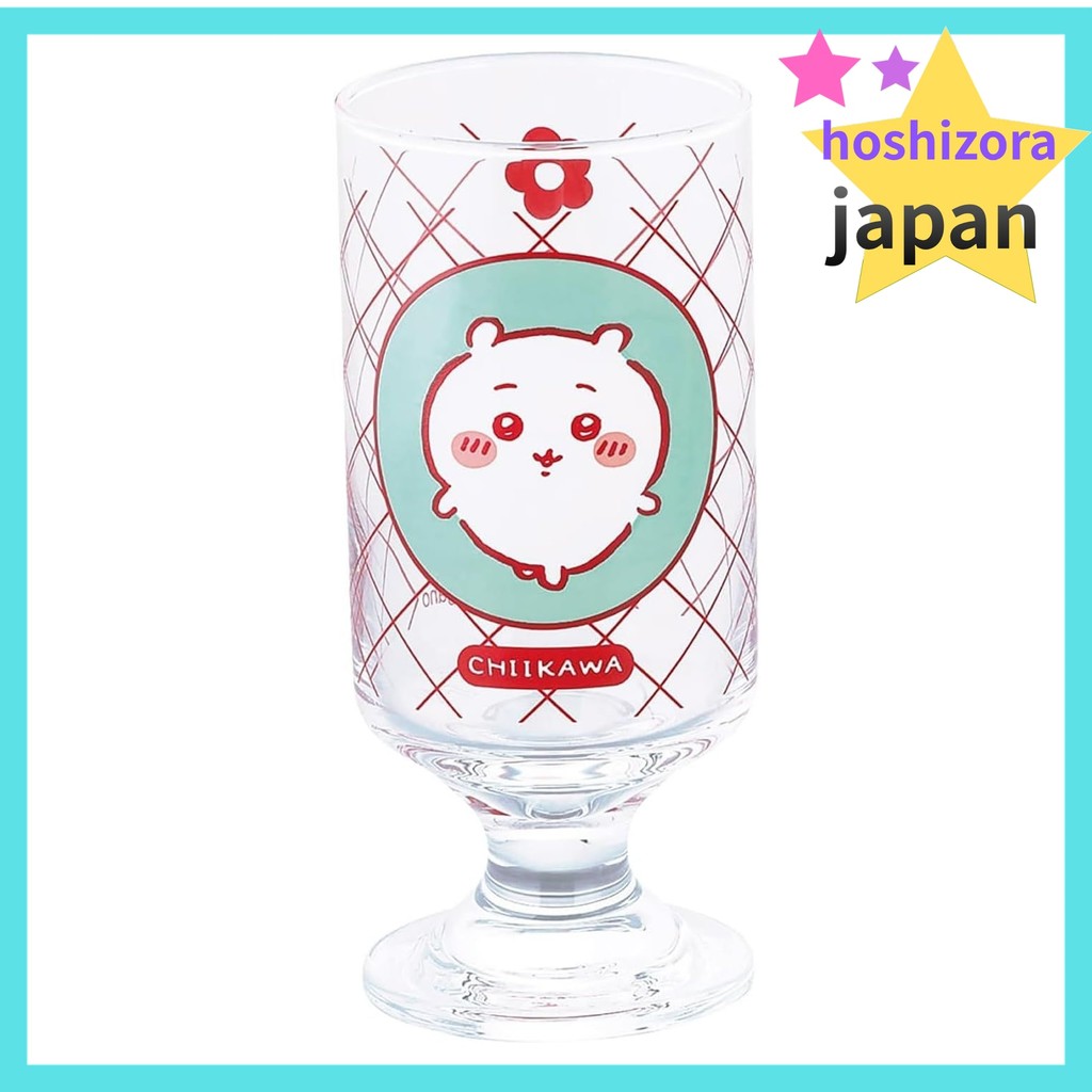 Chiikawa Licensed Glass Tumbler, Approx. 280ml, with Stand, Soda Glass, Sparkling Drink, CKW41-813 h