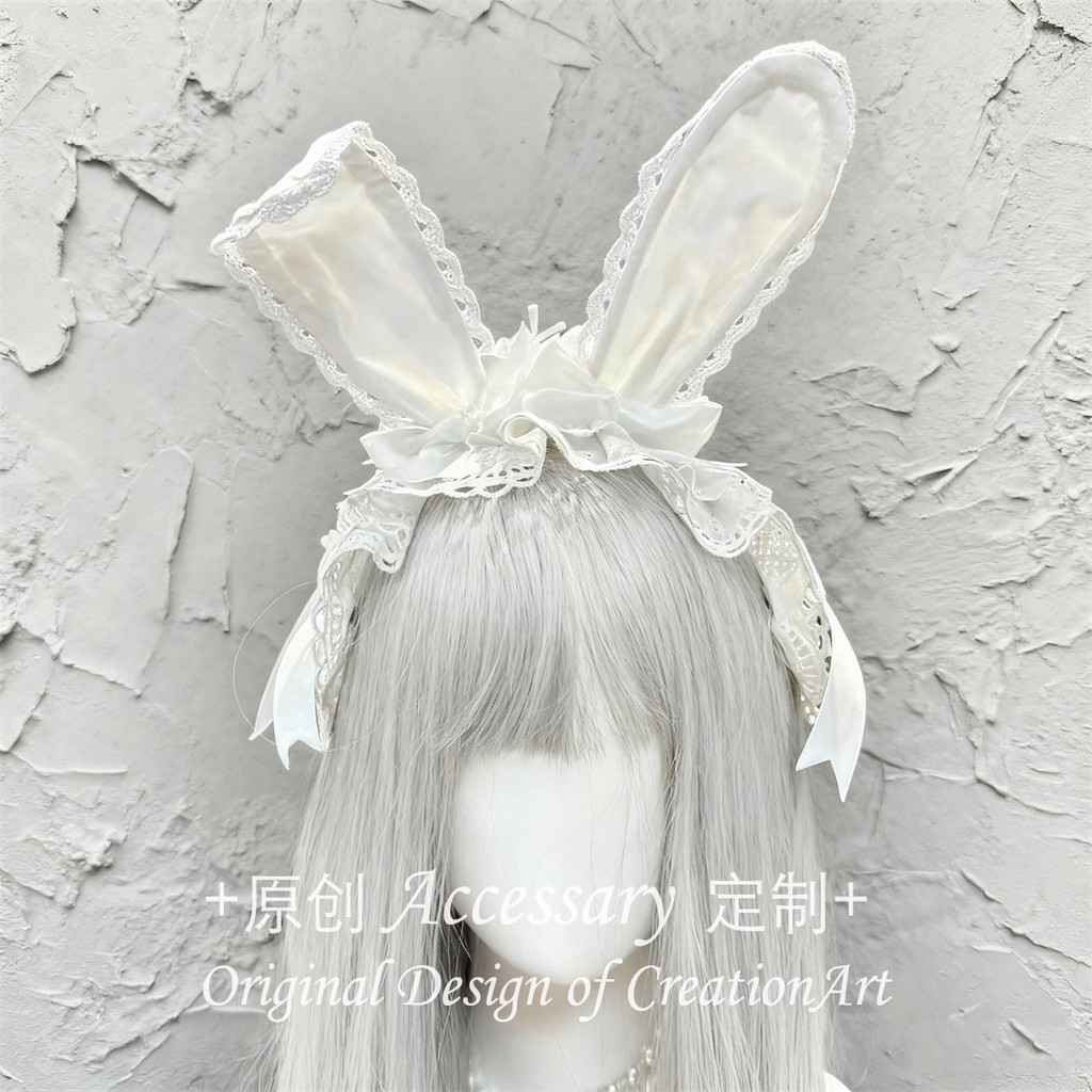 2026 Nổi Giấc Mơ lolita Thỏ Trắng Tai Đầu kc Phụ Kiện Tóc lolita lolita lolita lolita Mũ Phụ Kiện Tó