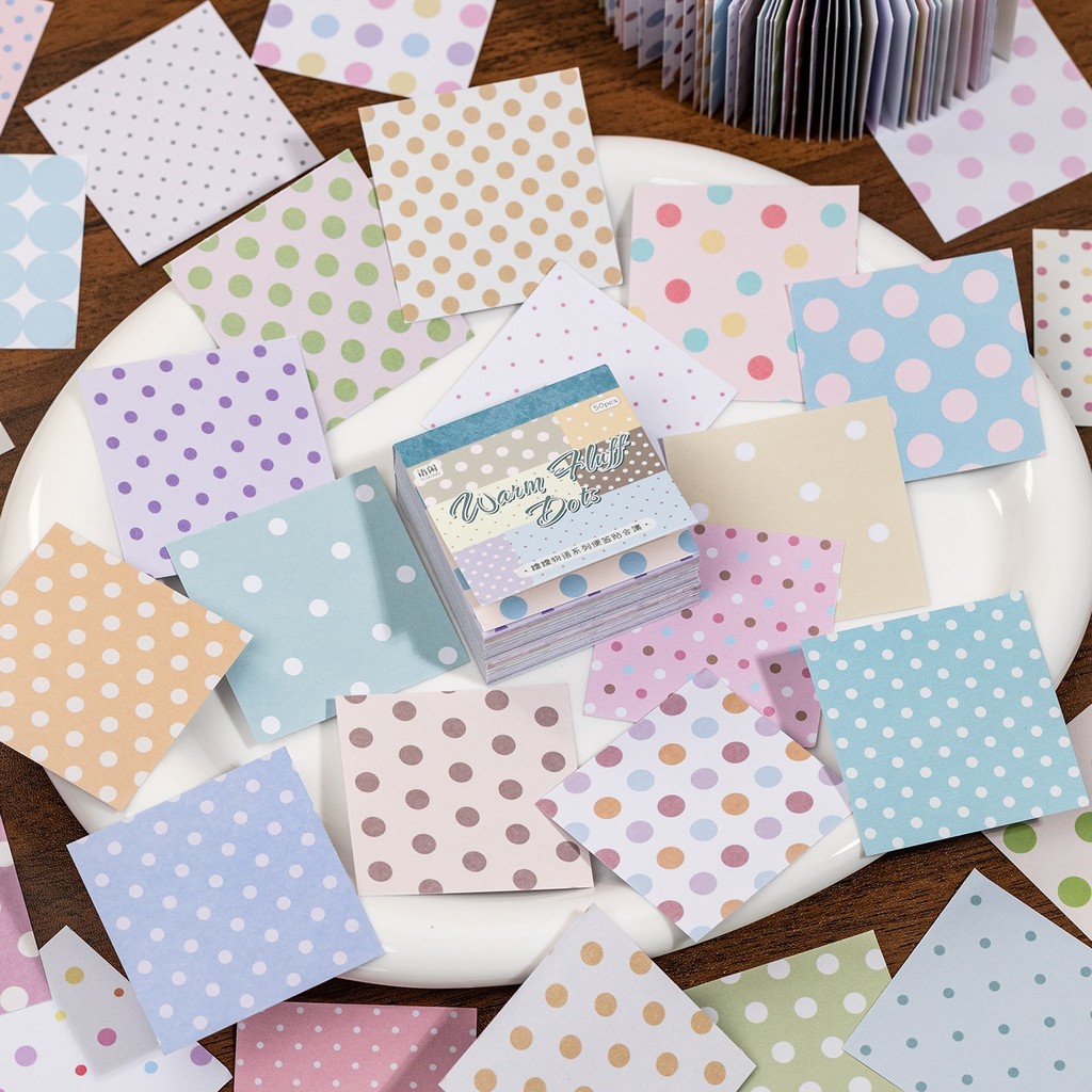 Yu Xian Cung Cấp Trực Tiếp Note Sticker Sách Waxy Story Chấm Bi Kẻ Sọc Hoa Graffiti Chất Liệu Sổ Tay
