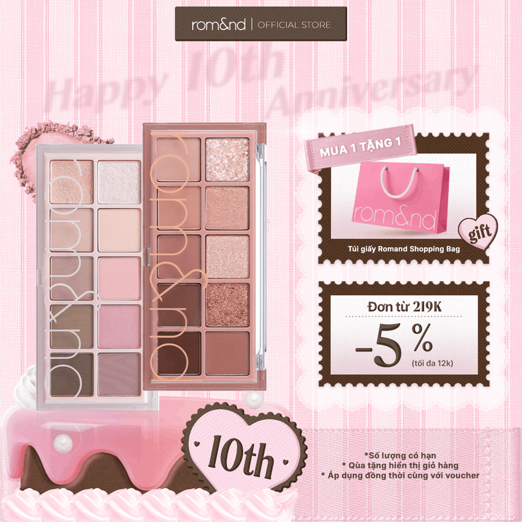 [LIVE] Bảng phấn mắt 10 màu siêu lấp lánh Hàn Quốc Romand Better Than Palette 7.5g