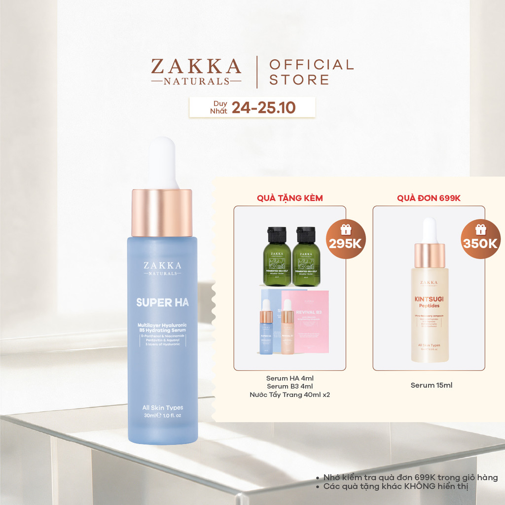 Tinh Chất Cấp Ẩm Đa Tầng Super HA Hyaluronic B5 Hydrating Serum Zakka Naturals 30ml