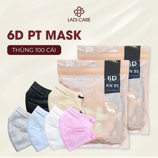   Thùng 100 Cái  Khẩu trang 6D PT 4 lớp kháng khuẩn phiên bản TÚI mới chính hãng Công Ty 