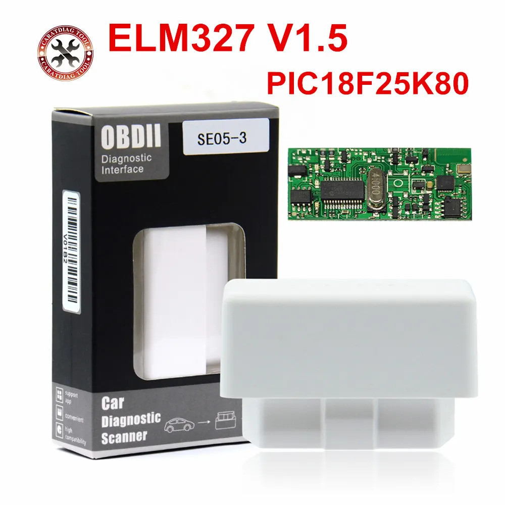 ELM327 V1.5 Bluetooth Với PIC18F25K80 Chip Obd2 OBD II Máy Quét Chẩn Đoán Cho / PC Hỗ Trợ Giao Thức 