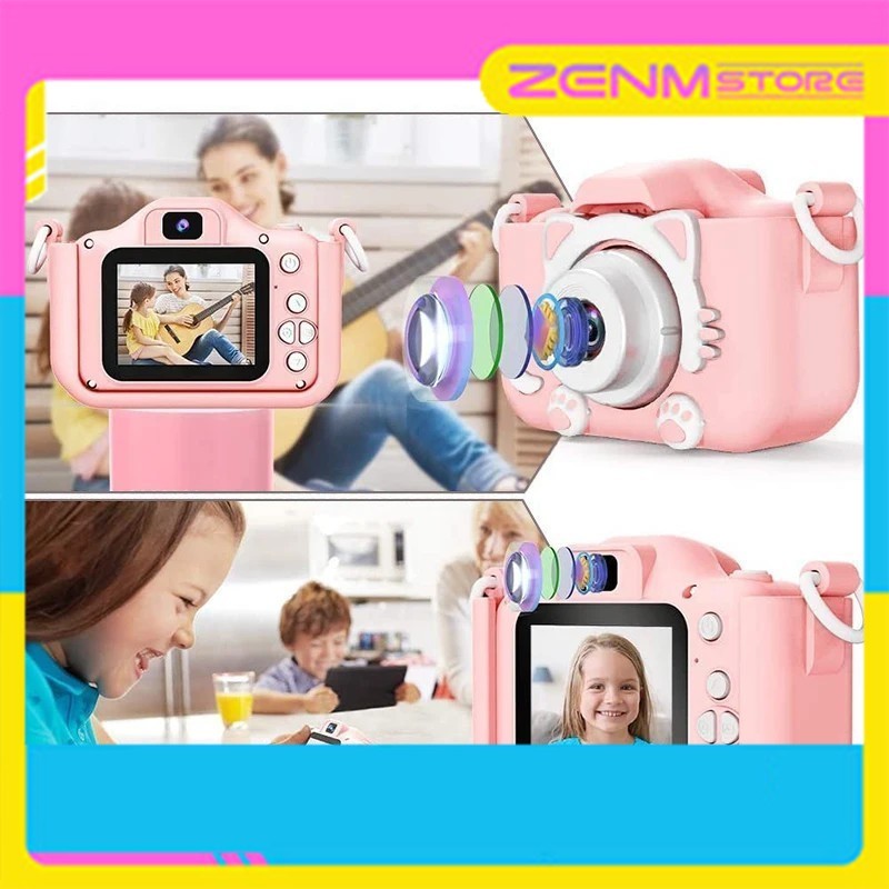 Máy Ảnh Kỹ Thuật Số Mini Mèo Camera-007 Cute Chụp Ảnh Quay Video Game Cho Bé Chống Sốc