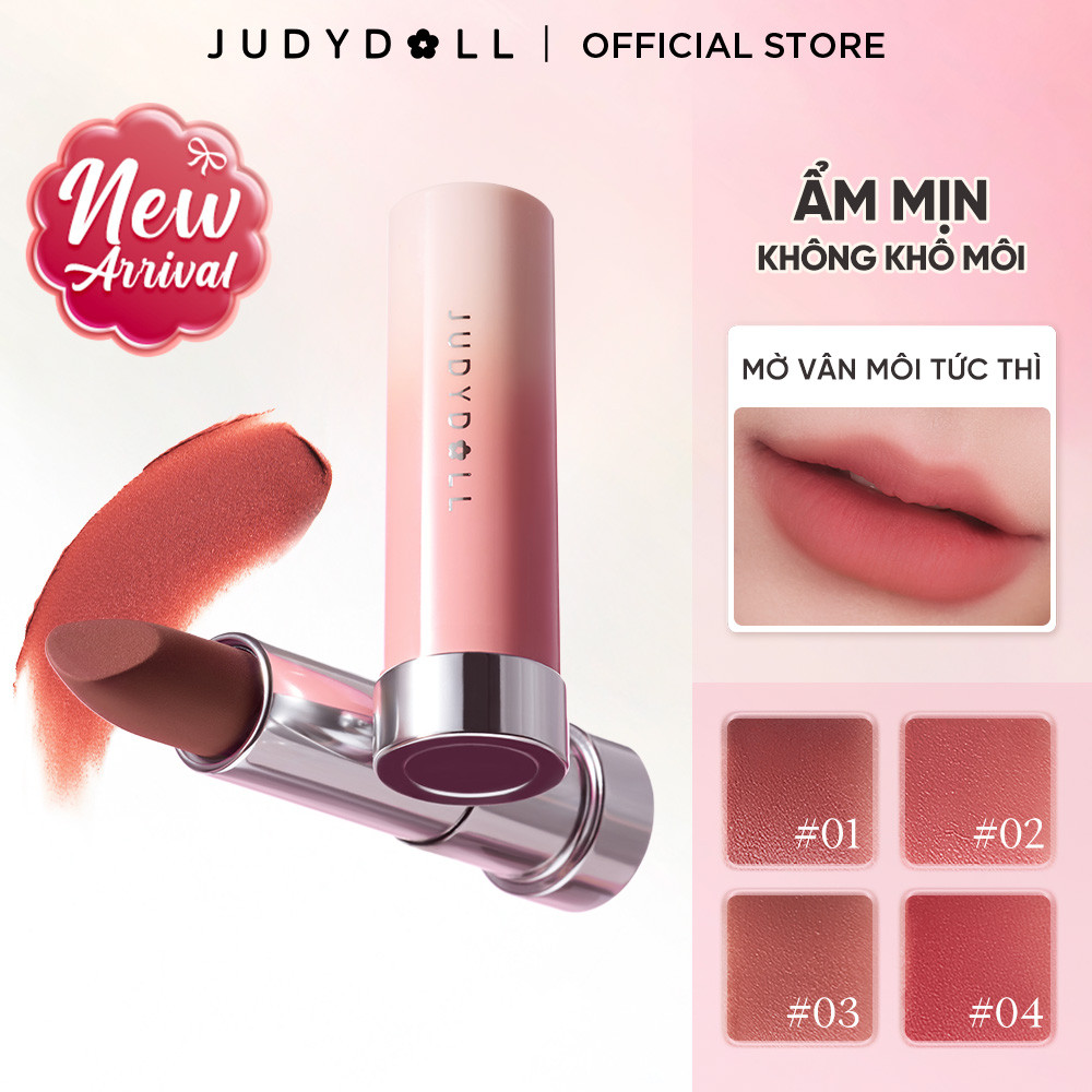 [MỚI] Son Lì JUDYDOLL Velvet Matte Lipstick Son thỏi Ẩm mướt Bơ mịn Mờ vân môi 3,6g | BigBuy360 - bigbuy360.vn