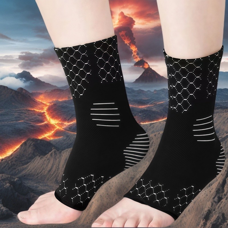 Hot Sale#Sports Ankle Support Anti-Sprain Knitted Nylon Bare Feel Fitness Basketball Football Sports