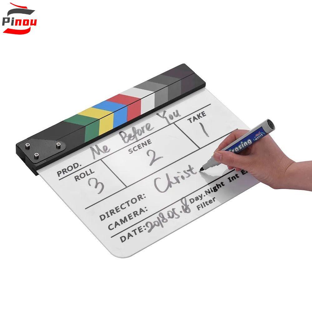 POOU Regisseur Scene Clapperboard, Acrylic Prop Chụp Ảnh Prop Ban Regisseur, Treo Đồ Trang Trí Chụp 