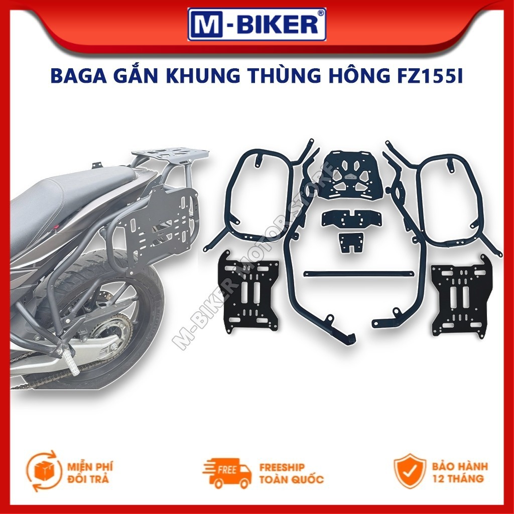 Baga Fz155, Baga sau Fz155, Baga hông Fz155, Bộ baga gắn thùng sau và thùng hông cho Yamaha Fz155