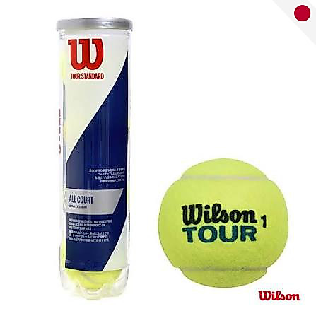 Wilson Pressureized Hard Court Tennis Balls Tour Standard (1 can, 4 balls) (WRT103800) ＜WILSON TOUR 